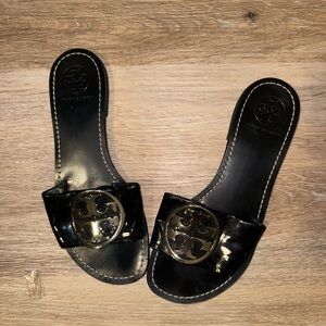 Tory Burch Glossy Black Sandals